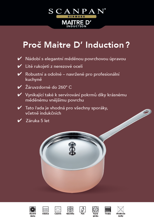 Pánev 26 cm měď Maitre